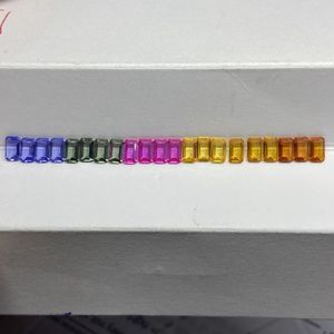 <b>rainbow</b> baguette <b>lab</b> sapphire vibrant multicolor step cut gemstone sleek rectangular stone for fine jewelry making - Product Image 4