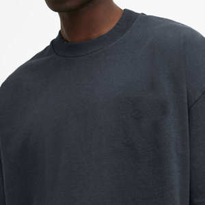 T-shirt surdimensionné gris foncé pour homme, mélange de coton, col rond, style streetwear décontracté - Product Image 6