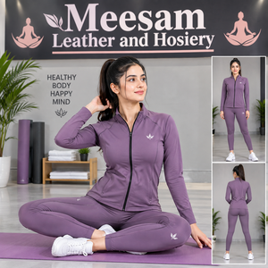 Women's Seamless Full Sleeve <b>Zipper</b> Yoga <b>Top</b> Solid Color High Waist Ribbed Workout Crop <b>Top</b> Gym Fitness Apparel - Product Image 4