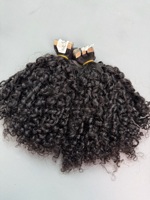 Extensiones de Cabello Humano Rizado Vietnamita Virgen de Primera Calidad, Sin Procesar, con Doble Trama a Máquina, Punta Plana, Punta en K, Color Natural, Personalizadas