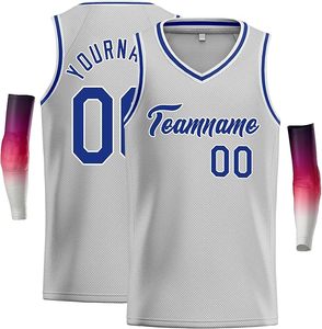 Custom Basketball Jersey Unisex Black Blue Crew Neck Sleeveless Mesh Teamname Sublimated Print Breathable Adult All Front - Product Image 5