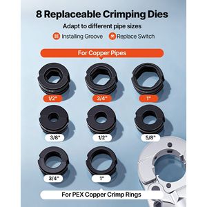 Pressa Idraulica Professionale con Mascelle da 1/2", 3/4", 1" per Tubi in Rame, Attrezzo per la Piegatura di Tubi in Rame per misure 3/8", 1/2", 5/8", 3/4" - Product Image 3