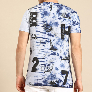 T-shirt noir à manches courtes pour homme, 100 % coton, col rond, coupe ajustée, couleur unie, tricoté, décontracté, grande taille, logo personnalisé sur le devant - Product Image 4