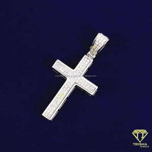 Fashion Cross Hip Hop Pendant Necklace with VVS Moissanite Diamonds and 925 Sterling Silver - Product Image 4
