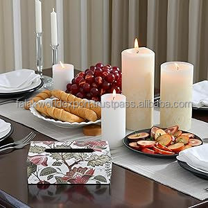 Hermosa caja de pañuelos de madera e impresos, artesanías, servilletas de la India, caja de pañuelos para restaurante de Hotel de Flak World Export - Product Image 4
