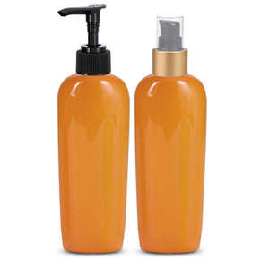 200ml Plastic Squeeze <b>Bottles</b> Flip Top Cap Orange Oval PET Silk Screen Printing Essential <b>Oil</b> Custom Shampoo Conditioner Lotion - Product Image 2