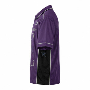 Camiseta de béisbol Y2K de malla morada, estilo oversize, con botones, para hombre, venta al por mayor, OEM - Product Image 4