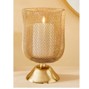 Porte-bougie en métal de qualité supérieure, finition plaquée or, écologique, pour mariage et décoration de la maison - Product Image 2