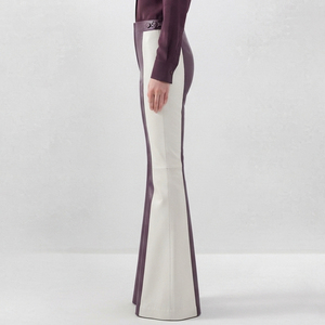 Leggings de Cuero de Cintura Alta para Mujer, Pantalones de Cuero Ajustados con Corte Acampanado, Pantalones de Cuero con Cintura Ajustable para Mujer - Product Image 3