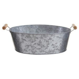 Creative Quality Metal Ice Bucket <b>Drink</b> Chiller Rectangular Galvanized Steel Beverage Tub With Wooden Handle For Party & <b>Bar</b> Use - Product Image 1