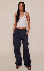 Pantalon de jogging ample bleu marine pour femme, en polyester et coton, avec logo personnalisé, pour un look décontracté. - Product Image 5