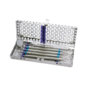 Kit d'instruments de diagnostic dentaire Hu-Friedy 6 pièces : détartreur, sondes, miroir, poignée, plateau en acier inoxydable, manuel, certifié CE - Product Image 1