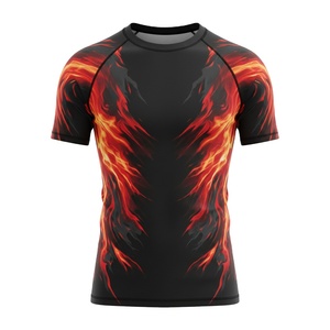 ผู้ผลิตเสื้อรัดกล้ามเนื้อแบบซับลิเมชั่นสำหรับกีฬา MMA BJJ สำหรับฝึกซ้อมและแข่งขัน  รับผลิตเสื้อแบบ OEM แบรนด์ส่วนตัว ขายส่ง สำหรับผู้ชาย ผู้หญิง และเด็ก - Product Image 1