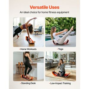 Tavola Curva in Legno Premium per Equilibrio, Attrezzatura Leggera e Compatta per Adulti, Yoga, Pilates, Trainer Wobble Board - Product Image 6