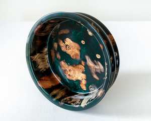 Bol à nourriture en bois et résine sur mesure, vaisselle de haute qualité, ustensiles de cuisine faits à la main, bol à dessert en bois de couleur marron - Product Image 3