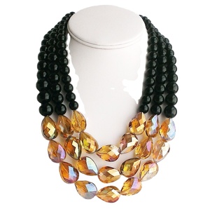 Conjunto de joyería de cuentas de alta calidad para mujer, conjunto de collar y pendientes de cristal en capas - Product Image 6