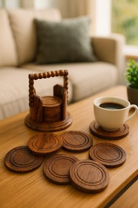 Best Design Fresh Natural Bamboo Coaster Unique Ring Shape Reusable Contemporary <b>Cup</b> Glass Coasters Wedding Party Economical - Product Image 2