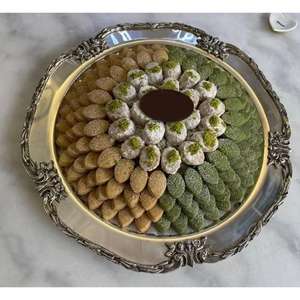 Plateau de service à chocolat en métal argenté de qualité supérieure, sûr et élégant pour une présentation festive – Offre spéciale - Product Image 3