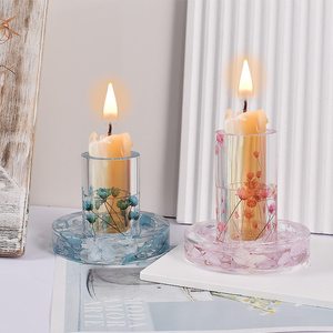 Portavelas de Resina Ecológico Hecho a Mano con Flores Secas Preservadas, Diseño Esférico Elegante, Impermeable, para Actividades Religiosas - Product Image 4