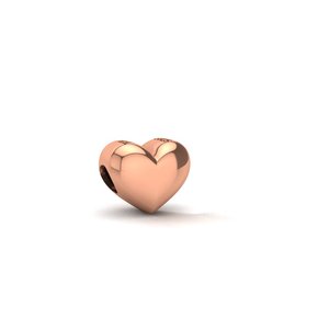 Abalorio de Corazón de Oro Fino para Mujer, Colgante Clásico Pulido para Pulsera o Collar, Hecho con Plata Reciclada - Product Image 6