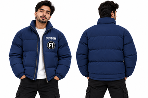 New 2027 Premium Quality Men's Puffer <b>Jackets</b> Wholesale Y2K Streetwear Winter Coat Casual Zipper Front Hooded <b>Patch</b> Design B2B - Product Image 4