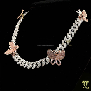 Nueva Cadena Cubana de Plata de Ley 925 con Incrustaciones de Diamantes Moissanite en Oro Amarillo y Oro Blanco, Estilo Hip Hop, Certificada - Product Image 4