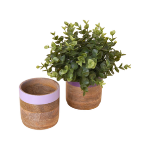 Maceta de madera para plantas vivas - Diseño artificial, maceta decorativa para el hogar, maceta de jardín - Product Image 3