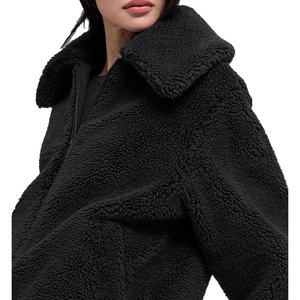 <b>Top</b> Premium Women's Sherpa Jacket Oversized Soft cozy Fleece Zip Up Winter <b>Coat</b> Plush Streetwear Outerwear Custom private label - Product Image 3