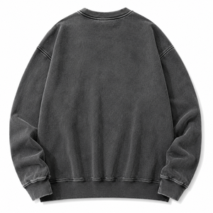เสื้อสเวตเชิ้ตคอกลมทรงปกติสำหรับผู้ชาย WARPRO ผ้าฝ้าย 100% แบบถัก ซักแล้ว ใส่สบาย สีพื้น เหมาะสำหรับฤดูหนาว ระบายอากาศได้ดี - Product Image 2