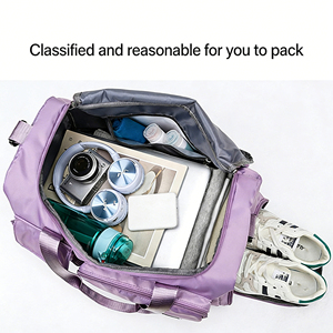 Pink Polyester Gym <b>Duffel</b> <b>Bag</b> with Adjustable Strap and Large Capacity for Unisex Use - Product Image 4