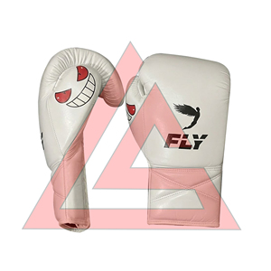 Fabrication en usine de gants de boxe blancs sur mesure, 100% cuir véritable, gants de boxe professionnels pour la pratique du fly boxing. - Product Image 1