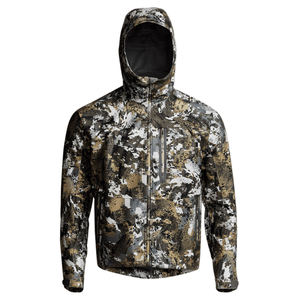Veste de chasse pour homme à imprimé géométrique, entièrement zippée, softshell, imperméable, pour l'extérieur, automne, à capuche, manches longues, polyester - Product Image 1