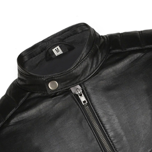 Chaqueta de Cuero Premium para Hombre, Estilo Urbano, Corte Ajustado, Chaqueta de Motociclista, Ropa Casual de Invierno, Suministro al por Mayor OEM/ODM - Product Image 2