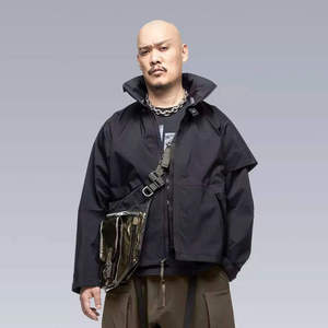Men Tactical Techwear <b>Jacket</b> Waterproof Cargo Windbreaker Functional Streetwear Cyberpunk Hooded Multi-Pocket Urban Outdoor Coat - Product Image 1