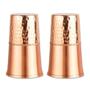 Heavy Base Copper Glass Tumbler Manufacturer Ayurvedic Drinking Water Cup Bulk Supply Export <b>Drinkware</b> - Product Image 1