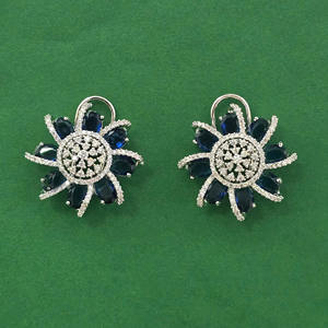 Chandelier <b>Earrings</b> Cubic Zirconia <b>Tops</b> With Rhodium Plating 443955 - Product Image 1