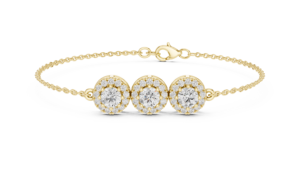 Conjunto de Pulsera con Diamante Cultivado en Laboratorio, Corte Redondo, con Halo, en Oro Blanco de 18 Quilates, para Uso Diario en la Oficina, Bodas y Compromisos, para Mujer, a Precio Accesible - Product Image 6