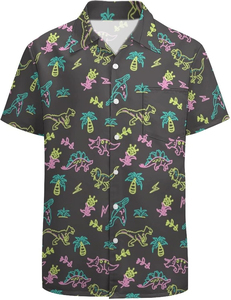 Chemise d'été tropicale pour homme à manches courtes, imprimé floral hawaïen, décontractée, boutonnée, colorée, pour les vacances - Product Image 5