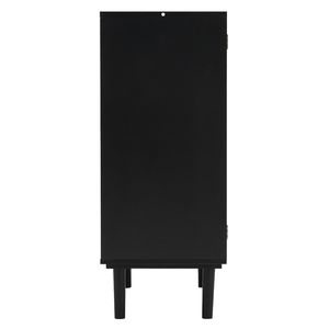 Mobiletto in Rattan con Ripiani Regolabili e 2 Ante Magnetiche, Credenza per Ingresso e Corridoio - Product Image 4