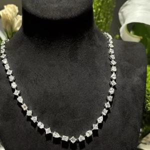 Collier de diamants multi-formes, collier tennis élégant, bijoux de luxe en diamants, collier statement rond taille princesse, cadeau de mariage - Product Image 3