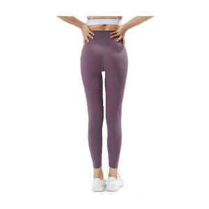 High Waist Seamless <b>Knitted</b> <b>Leggings</b> Solid Color Full Length Sporty Style Stretch Breathable Women's Yoga Pants Tummy Control - Product Image 1