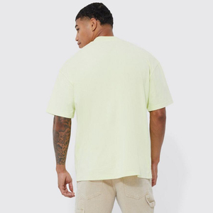 T-shirt personnalisé pour homme, 200 grammes, 100% coton, uni, écologique, coupe classique, lavage à l'acide, streetwear, col rond, respirant - Product Image 3