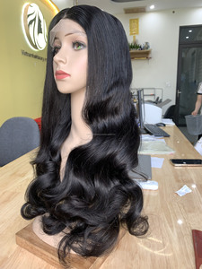 Single Donor 100% Virgin Wavy Machine Vietnamese Remy Hair Extension <b>Wig</b> Bleach Knots extra fee - Product Image 2