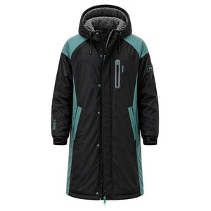 Custom Waterproof Winter Swim Parka Long Sleeve Sherpa Lined Hooded <b>Changing</b> <b>Robe</b> for <b>Swimming</b> Training Outdoor Sports - Product Image 1