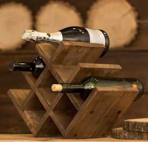 Estante para Vino de Hierro y Madera Estilo Rústico Industrial, Soporte para 6 Botellas - Product Image 4