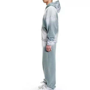 <b>American</b> Standing Collar Terry Knitted <b>Hoodie</b> Suit Men's Winter Fashion Brand Loose Casual Pants Sports Two Sets - Product Image 6