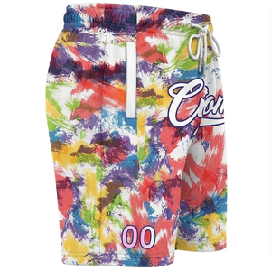 Shorts de bain pour homme personnalisés, colorés, peints à la main, avec cordon de serrage et poches, séchage rapide, pour le sport - Product Image 4