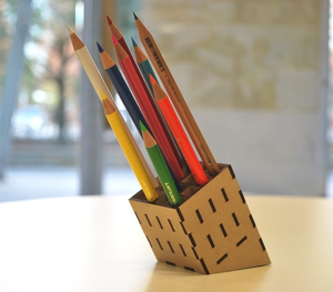 Stationary Organizer MDF <b>Pen</b> Holder Student <b>Gift</b> Wholesale Price Decoration Desktop Storage <b>Pen</b> Box - Product Image 3