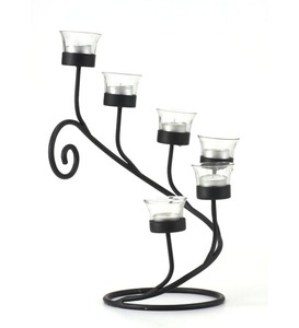 Elegante Candelabro de Hierro con Tres Velas, Decoración para el Hogar y Bodas, Juego de Portavelas Único M.F. EXPORTACIONES INTERNACIONALES - Product Image 1