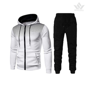 Conjunto Deportivo Unisex Gris con Capucha 2 en 1, Sudadera con Cierre Completo y Pantalones Jogger, 100% Algodón, Corte Holgado, Ropa Deportiva Informal - Product Image 3